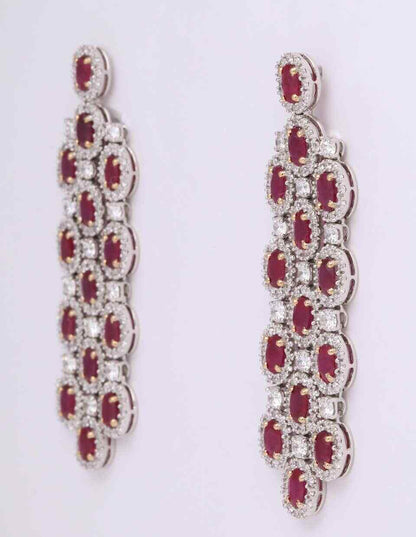 Ruby and Diamond Chandelier Earrings
