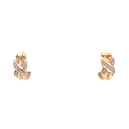 $1,000 RETAIL ROUND DIAMONDS SET SWIRL DESIGN .20 CT G SI2 EARRING 14 K GOLD