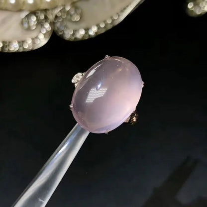 Colife Jewelry Elegant Rose Quartz Ring for Party 15*20Mm Natural Rose Quartz 92