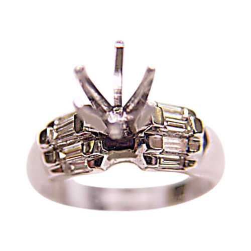 DIAMOND 10 BAGUETTE SHAPE STEP SET 6 PRONG SET FOR A 7MM DIAMOND