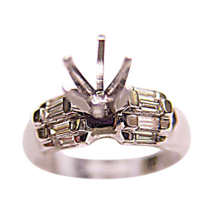 DIAMOND 10 BAGUETTE SHAPE STEP SET 6 PRONG SET FOR A 7MM DIAMOND