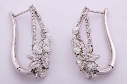 Diamond Cluster Hoop Earring