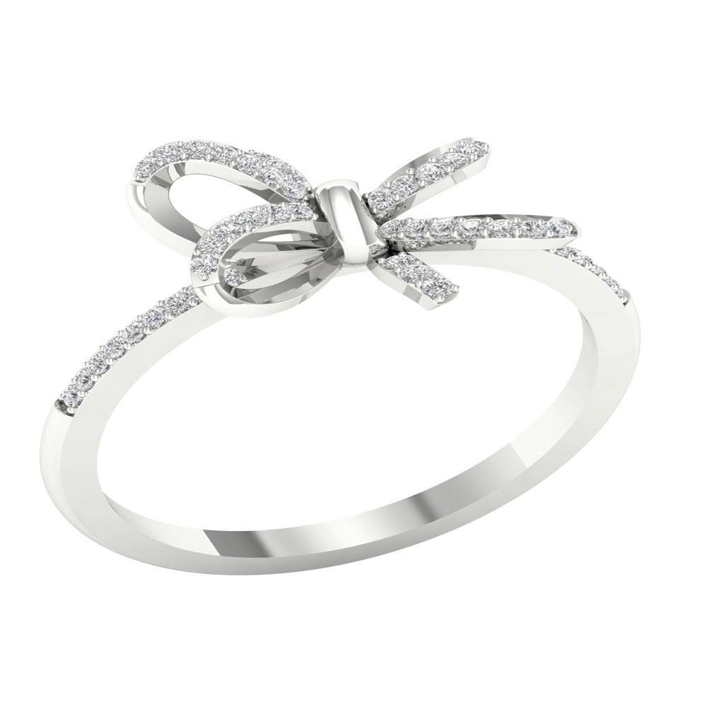 Imperial 1/8Ct TDW Diamond 10K White Gold Knot Ring (H-I, I2)