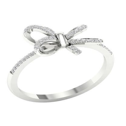 Imperial 1/8Ct TDW Diamond 10K White Gold Knot Ring (H-I, I2)