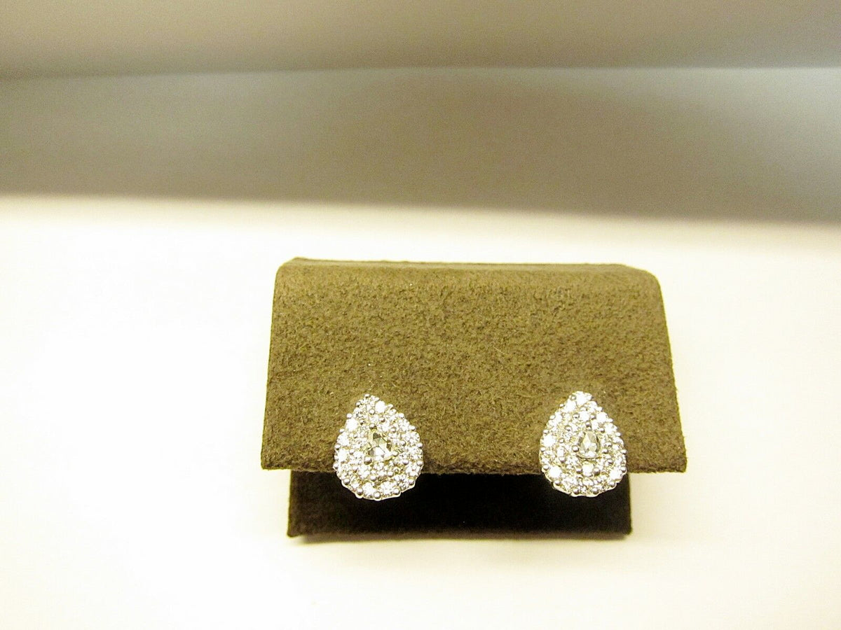 DIAMOND EARRING TWO PEAR SHAPE ROSE SHAPE DIAMOND ROUND