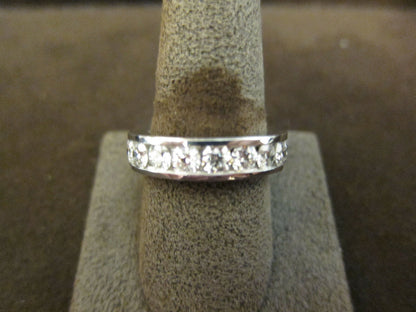 DIAMOND ROUND BR SHAPE CHANNEL SET BAND 2.11 CT 14 K WHITE GOLD