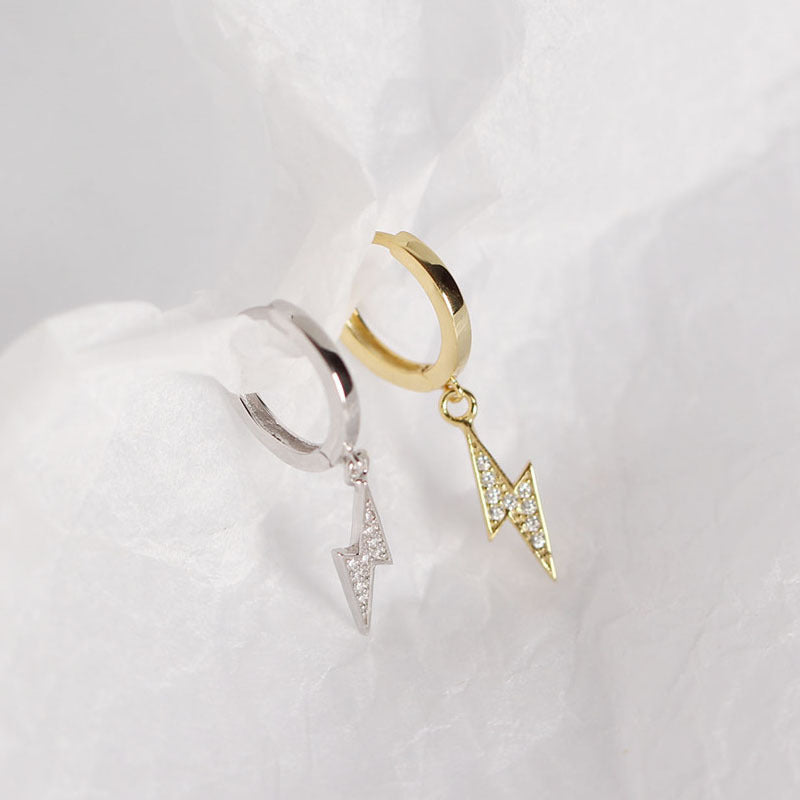 Silver Diamond Lightning Personalized All-Match Earrings