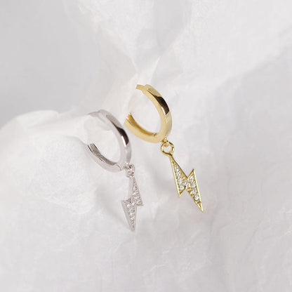Silver Diamond Lightning Personalized All-Match Earrings