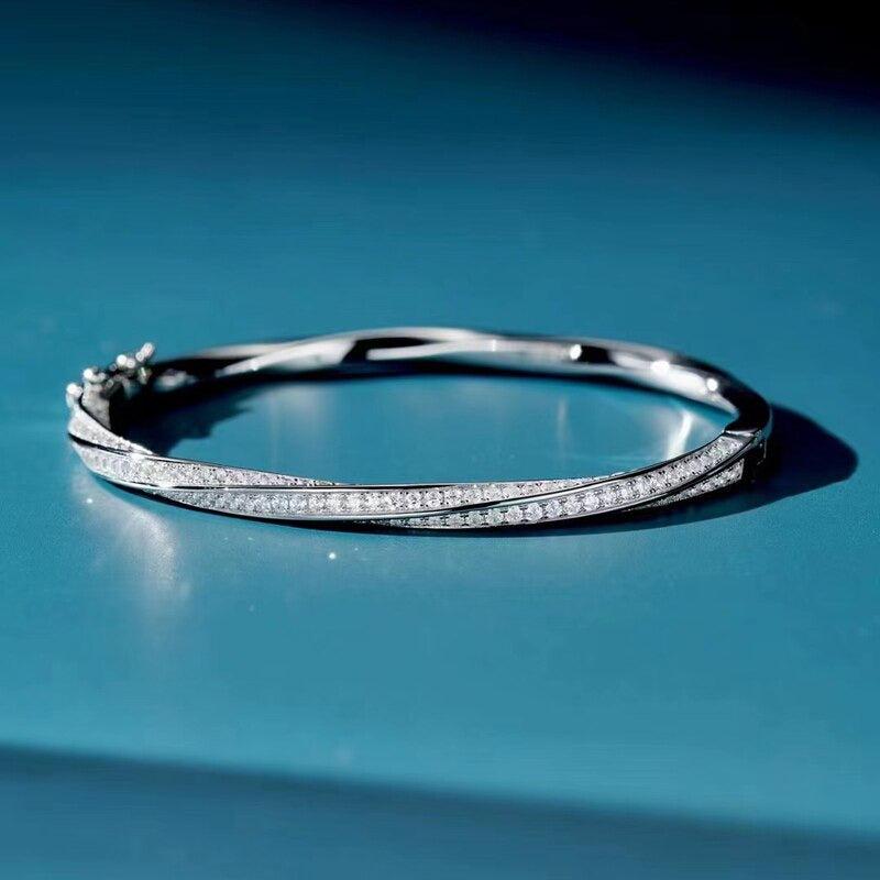 100% 925 Sterling Silver Sparkling High Carbon Diamond Bracelets