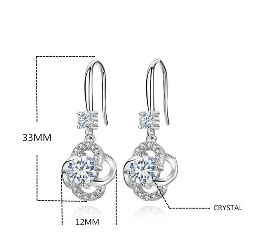 Female Fashion S925 Silver Earrings Ladies Temperament Earrings Water Drop Long