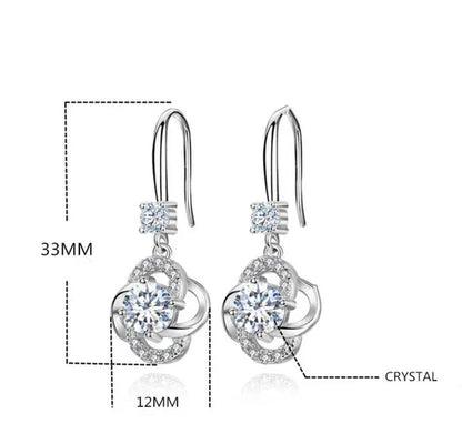 Female Fashion S925 Silver Earrings Ladies Temperament Earrings Water Drop Long