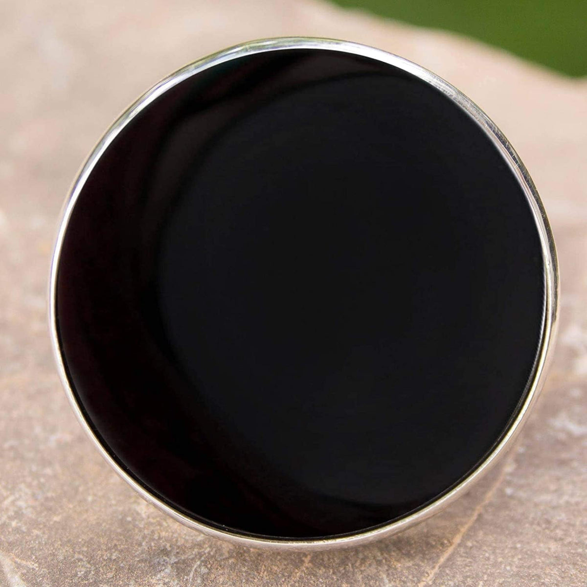 Obsidian .925 Sterling Silver Cocktail Ring, New Moon over Taxco'