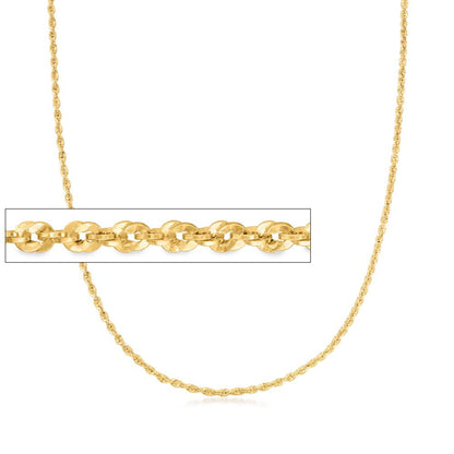 RS Pure by  Italian 14Kt Yellow Gold Hammered-Link Necklace