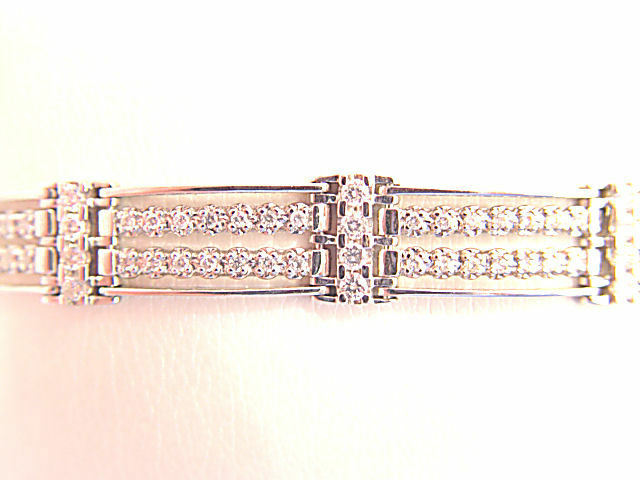 MENS ROUND BRILLIANT CUT DIAMOND PRONG SET LINK BRACELET