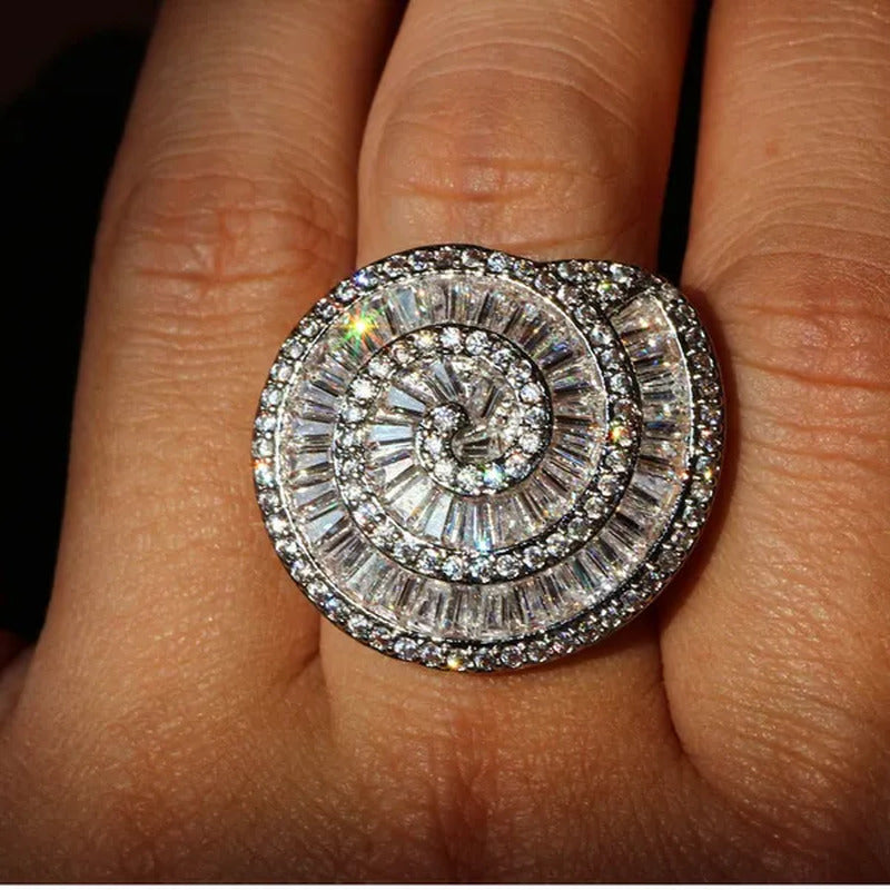 Gorgeous 925 Silver Crown Natural Gemstones White Sapphire Birthstone Bride Wedd