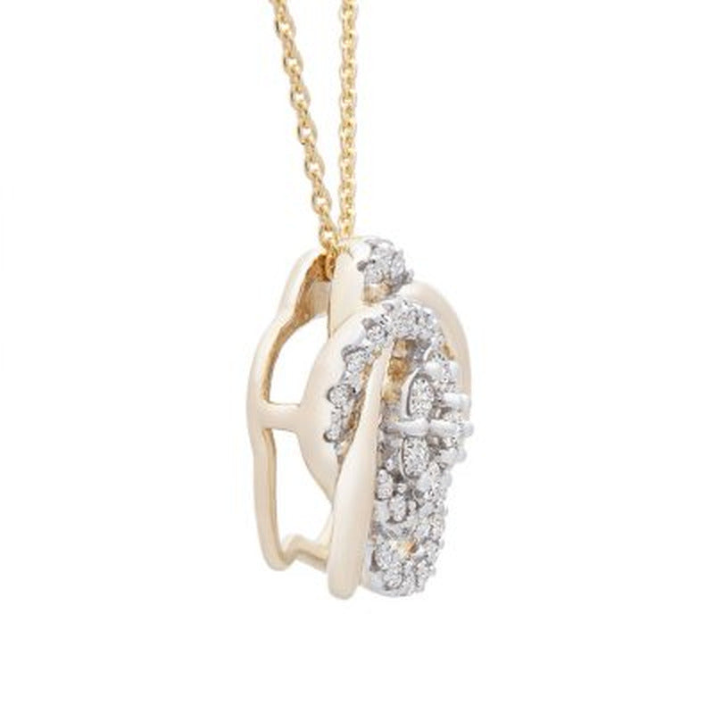 0.25 CT. T.W. Diamond Love Knot Pendant in 14K Yellow Gold