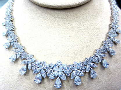 Diamond pear shape marquise round brilliant diamond shape diamond set necklace