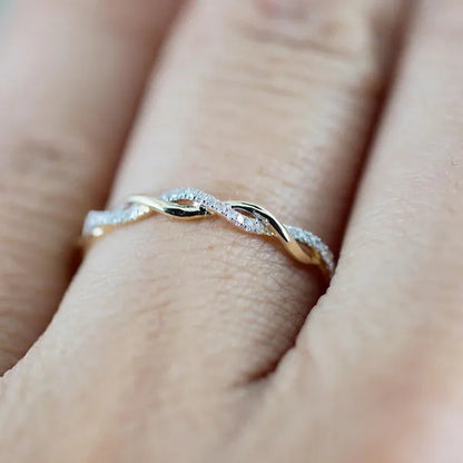 Twisted Shape,Diamond Wedding Band ,FULL Eternity Ring,Engagement Ring,Stacking