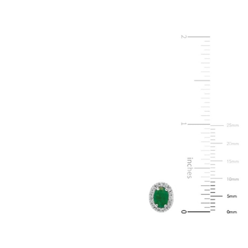 Genuine Emerald and 0.16 CT. T.W. Diamond Earrings in 14K Gold