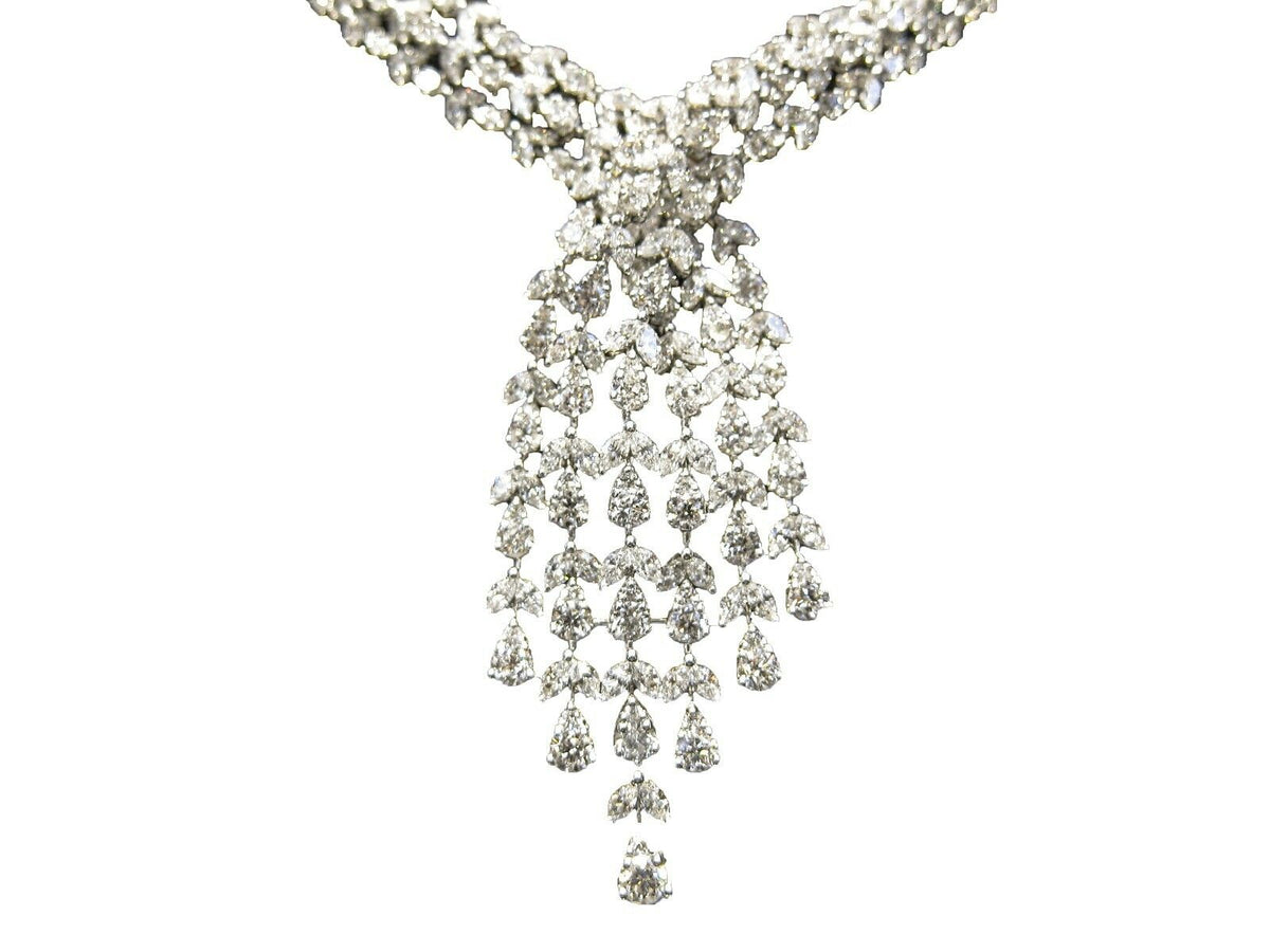 DIAMOND PEAR MARQUISE SHAPE NECKLACE 20 INCH LENGTH INCLUDING DROP 16 INCH NECK