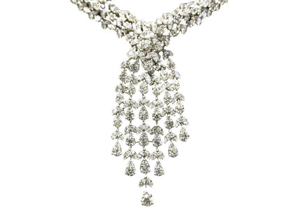 DIAMOND PEAR MARQUISE SHAPE NECKLACE 20 INCH LENGTH INCLUDING DROP 16 INCH NECK