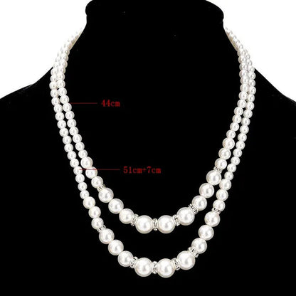 Fashion Double Layer Ladies Pearl Necklace Sister Companion Surprise Gift Ladies