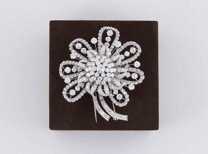 DIAMOND ANTIQUE PIN DIAMOND BROOCH CIRCA DIAMOND PI 1930'S ESTATE DIAMOND BROOCH
