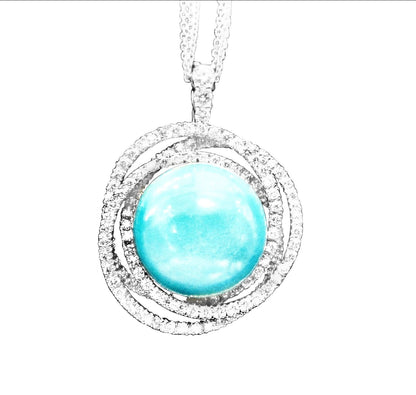 LEO PIZZO DESIGNER SIGNED PIECE TURQUOISE DIAMOND PENDANT
