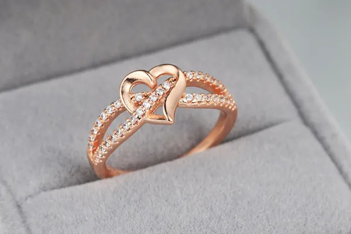 New Infinity Heart Cross Ring Promise Ring Forever Diamond Ring Heart Ring Silve