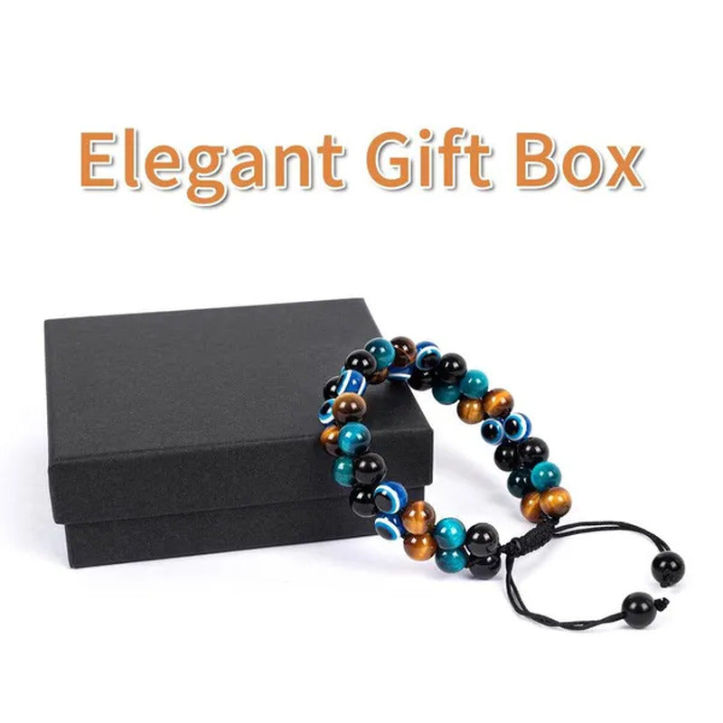 Tiger Eye Bracelet for Men Handmade Bracelets Quadruple Protection Obsidian Bead