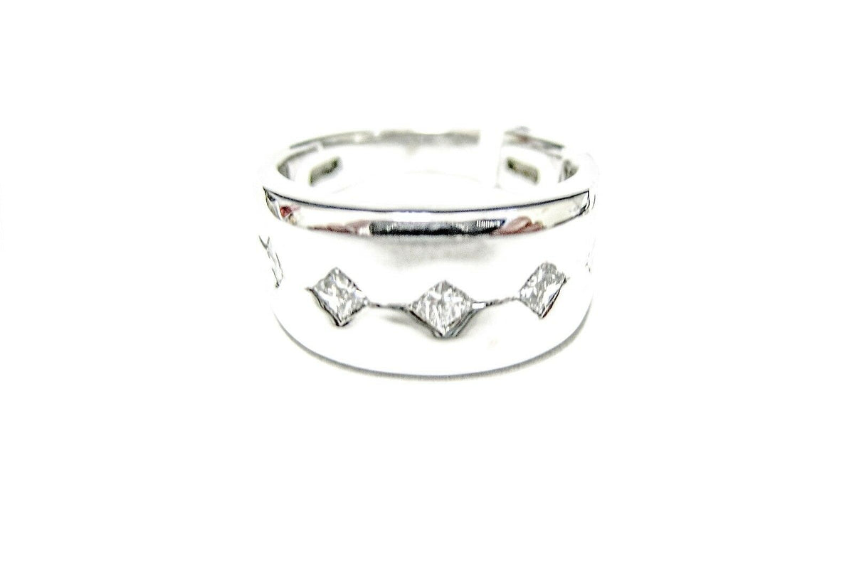 PRINCESS DIAMOND MENS BAND FIVE DIAMOND SET BEZEL SET DIAMOND BAND MEN RING