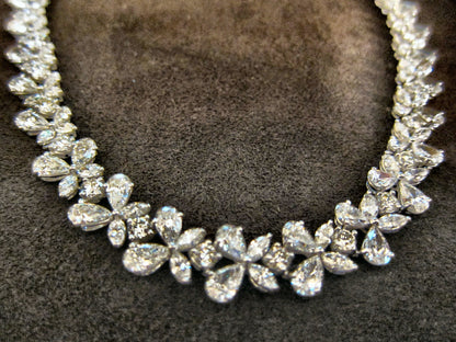 DIAMOND NECKLACE 38 ROUND 76 MARQUISE DIAMOND LARGE PEAR SHAPE DIAMOND NECKLACE