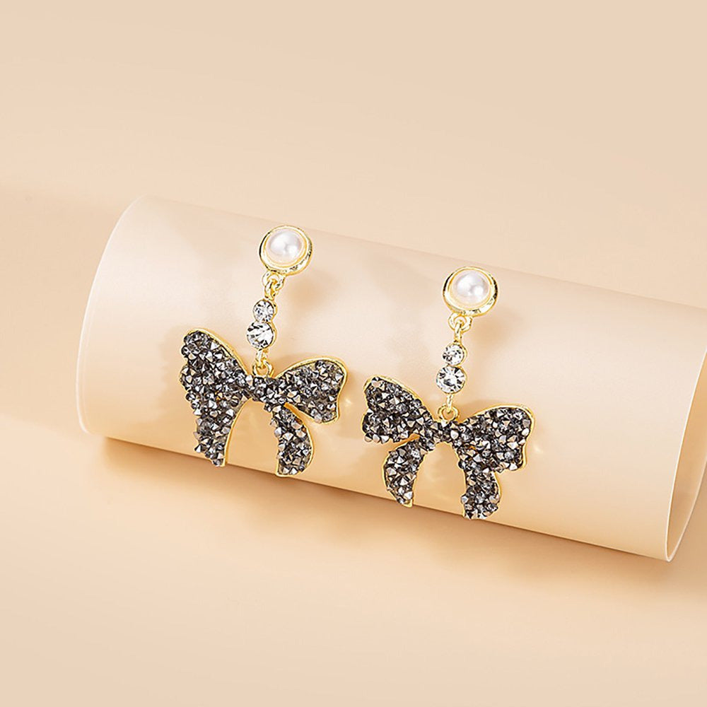 Rose Gold Earrings for Women Bow Earrings Jewellery Birthday Proposal Gift Weddi