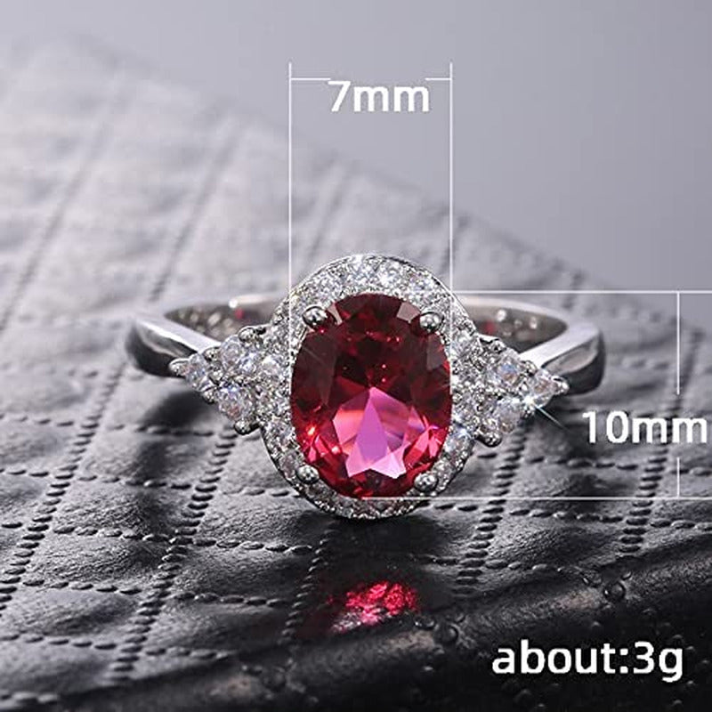 S925 Sterling Silver Classic Crystal Gem Engagement Ring with Sparkling CZ Diamo
