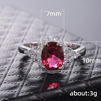 S925 Sterling Silver Classic Crystal Gem Engagement Ring with Sparkling CZ Diamo