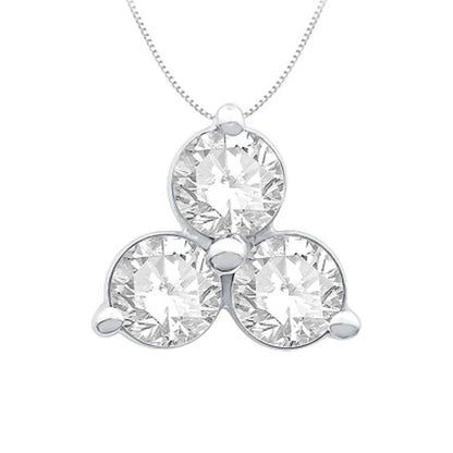 0.38 CT. T.W. Diamond Three Stone Pendant in 14K White Gold
