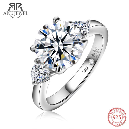 Anujewel 4.6 Carat D Color Moissanite Diamond Engagement Wedding Ring