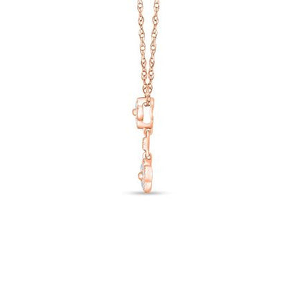 0.18 CT. T.W. Double Composite Flower Diamond Pendant in 14K Gold