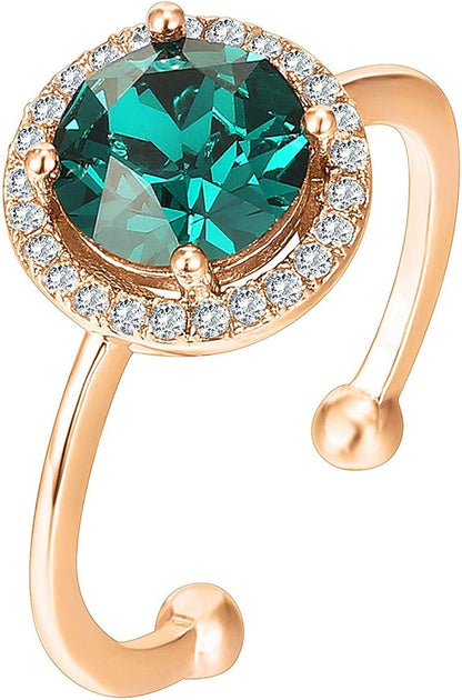 Crystal 14K White Gold Plated Birthstone Rings | Rings for Women