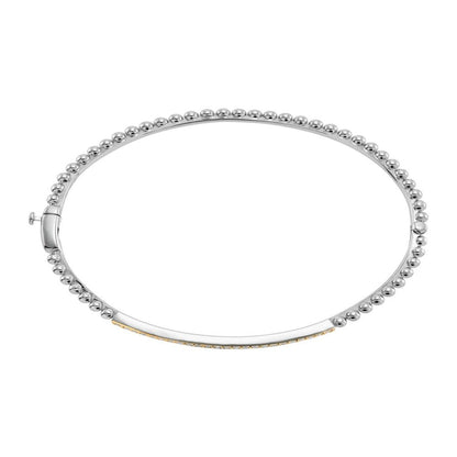 Women'S Welry 1/4 Cttw Diamond Beaded Cuff Bangle Bracelet in Sterling Silver wi