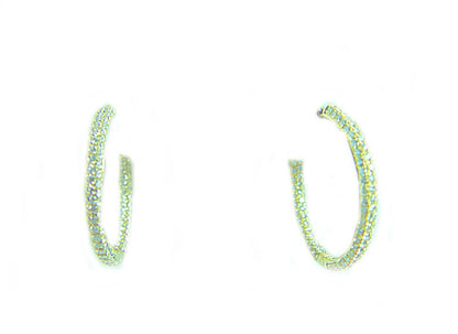 DIAMOND ROUND BR SHAPE PAVE PRONG SET HOOP EARRING INSIDE OUTSIDE SET DIAMOND