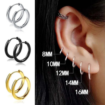 1 Pair Women/Man Stainless Steel Small Hoops Earring Piercing Ear Cartilage