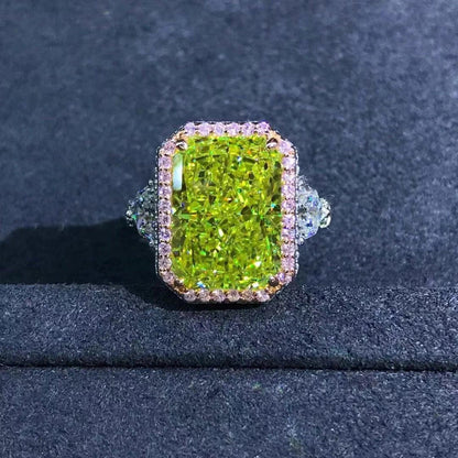 Luxury 100% 925 Sterling Silver 3EX 6CT VVS Apple Green Created Moissanite