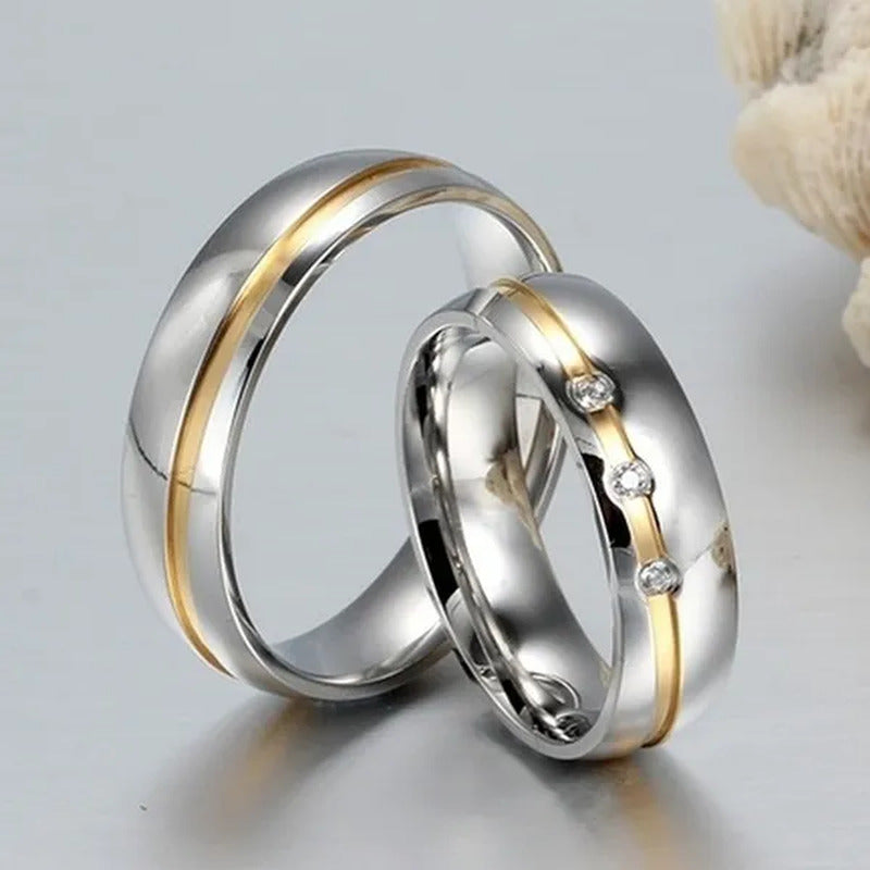Fashion Couple Rings Diamond Ring Unique Stainless Steel Rings Jewlery Charm Dia