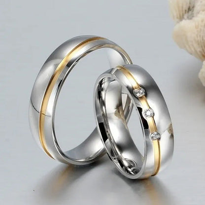 Fashion Couple Rings Diamond Ring Unique Stainless Steel Rings Jewlery Charm Dia