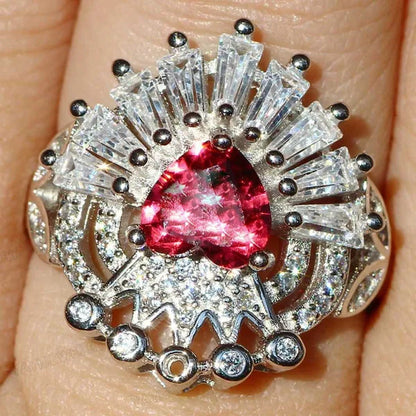 Luxury 925 Silver Sapphire Ring Natural Gemstones Ruby Ring Birthstone Engagemen