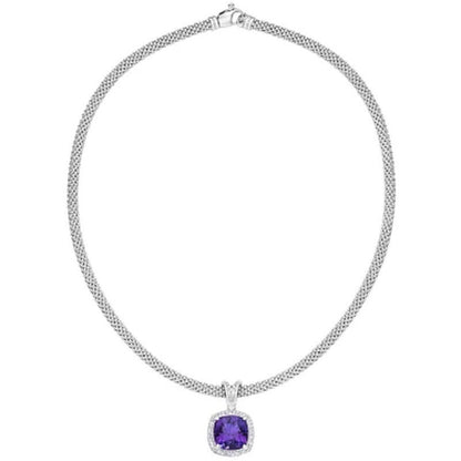 Amethyst and White Topaz Necklace in Italian Sterling Silver