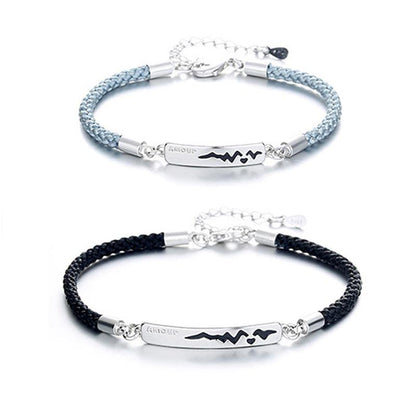 2 Pcs Alloy Couple Bracelets Bangles Adjustable Chain Wristband Temperature Chan