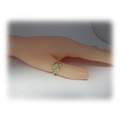 Elephant Ruby Ring Solid Gold Leaf Thumb 10K Size 10 Ganesha July Birthstone R17