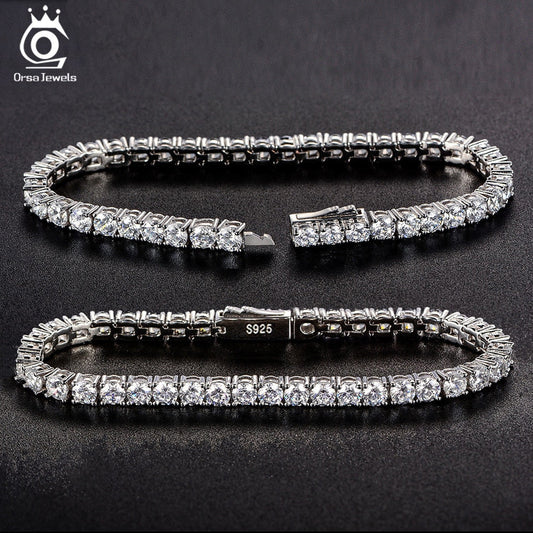 Authentic 925 Sterling Silver Tennis Chain Bracelet Moulding Process